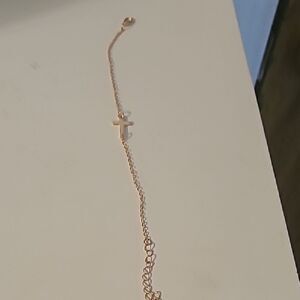 Delicate Gold Cross Bracelet